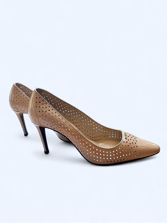 Prada Shoes - PRADA Women's Nude Perforated Pointed-Toe Heels size 7.5 US